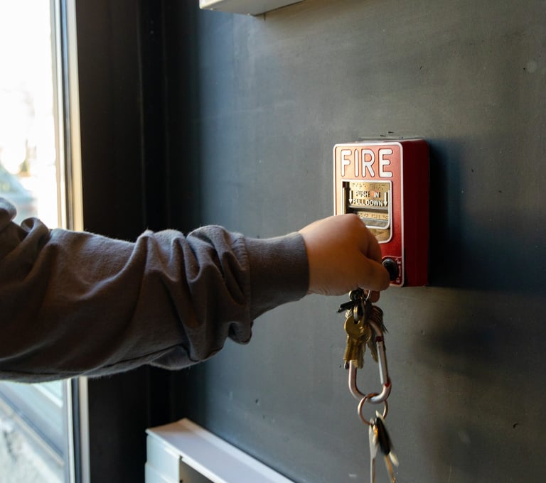 pull station being opened