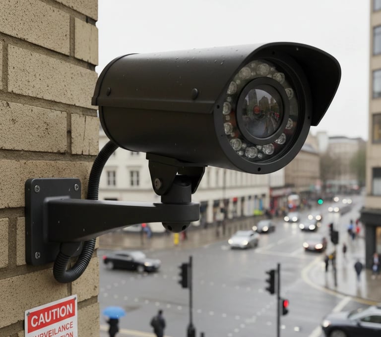 Electrician in nuneaton installed black cctv camera