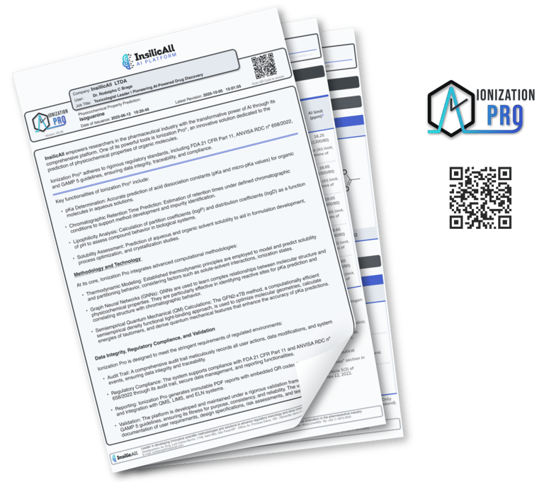 printed report of the Ionization Pro Software and QR code detail