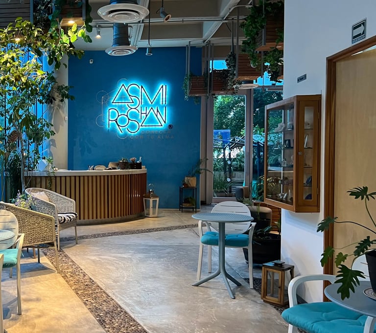 a restaurant with a neon sign that says,'a neon sign that says a