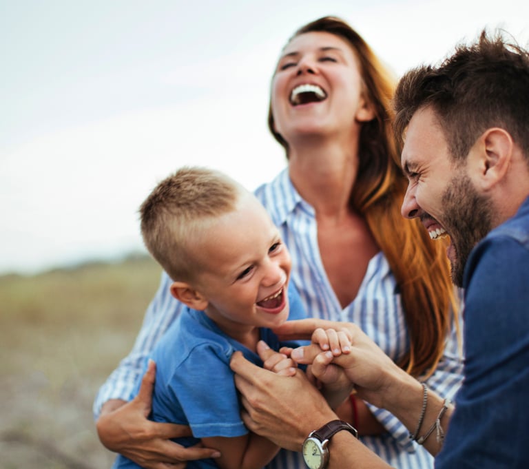This picture shows the joy that a family can feel when they learn to feel their feelings.