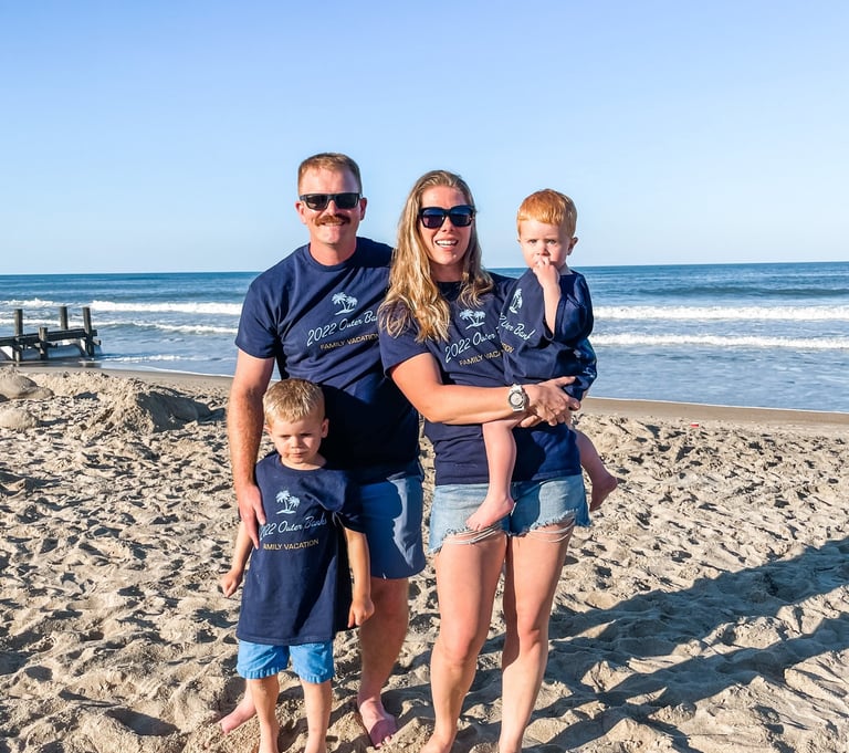 family at the beach