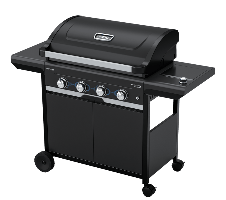 Barbecue Campingaz Select 4 EXS con tecnologia Dualgas e quattro bruciatori.