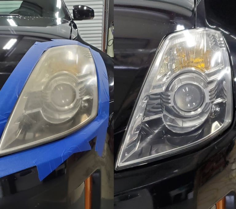 cars head lights restoration from D and P auto detailing