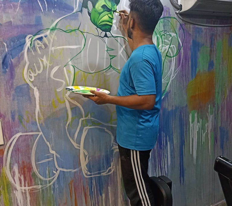 Gym Wall Painting in South Delhi