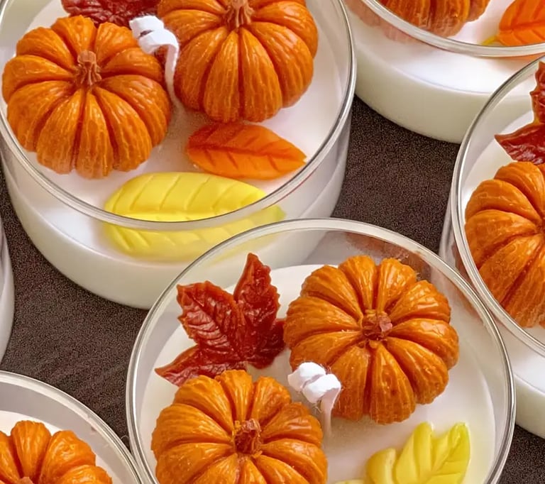Kürbis-Kerzen mit Blättern – Herbst Workshop in Bern