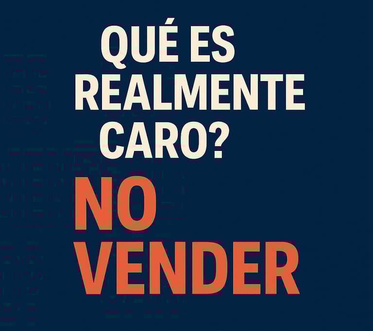 Gráfico con la pregunta “¿Qué es caro de verdad?” sobre fondo llamativo. El texto destaca conceptos 