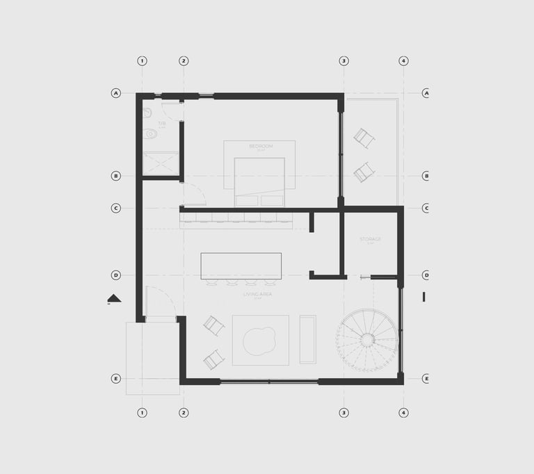 2 storey cabin floor plan 2 bed 2 bath compact layout