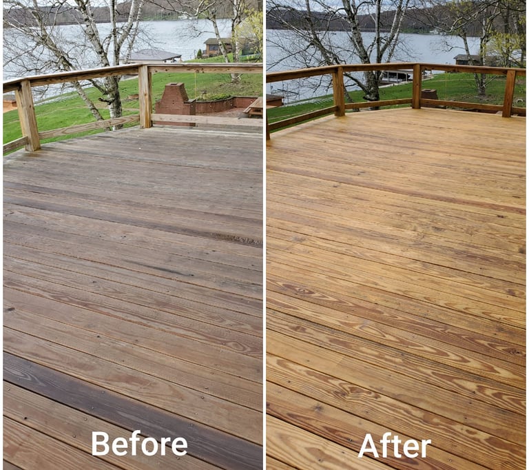Before and after professional power washing service in Toronto by Avenue Seasons Inc