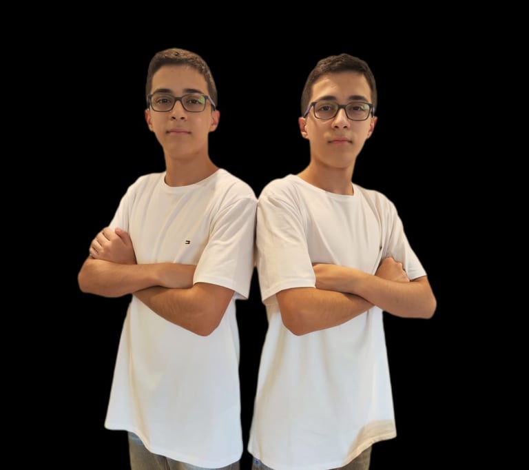 Essa imagem mostra os criadores do site Gêmeos das Finanças