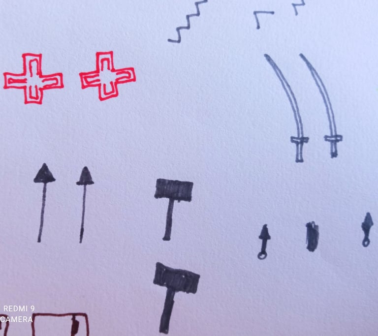 Recorte de una foto original de una hoja dibujada para obtener los sprites de Jumpage