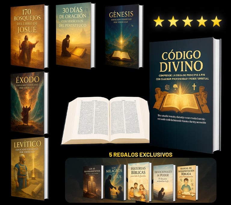 E-book Código Divino acompañado de 5 regalos exclusivos para comprender la Biblia.