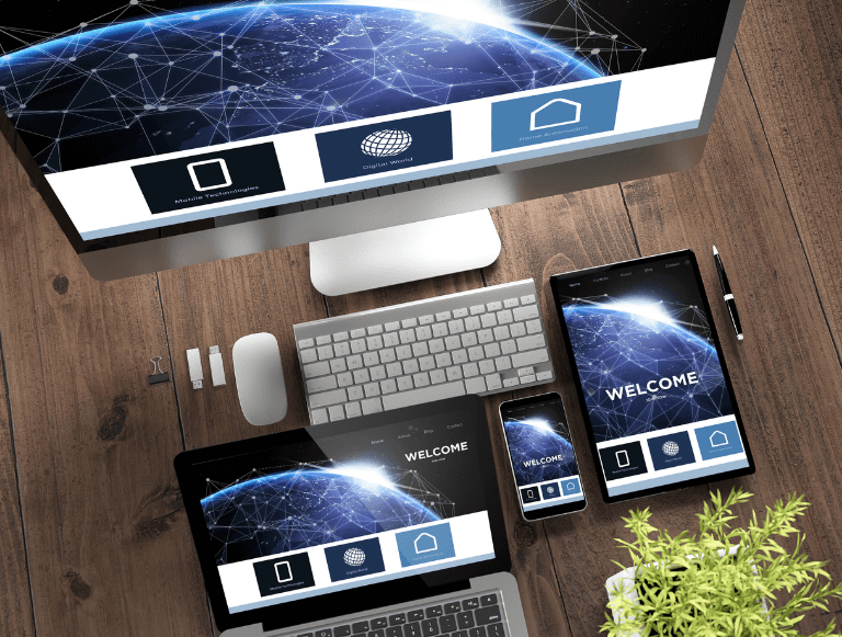 website in lapto cellphone