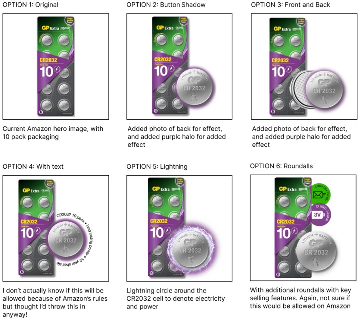 6 Pack of new hero imagery for GP's CR2032