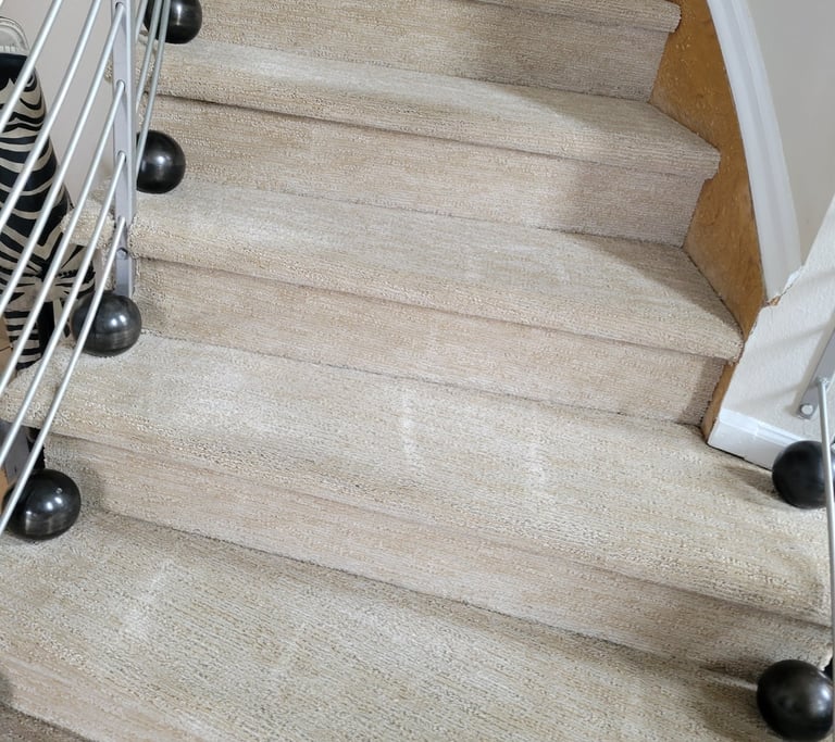 White Stairs, Spot Free, With King Organic Clean