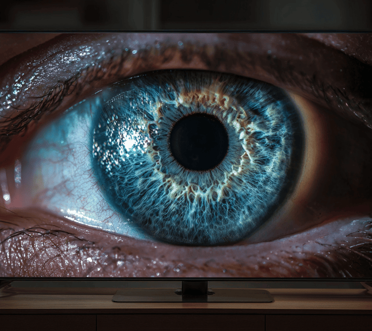 a television screen showing a close up of a television screen with a picture of a