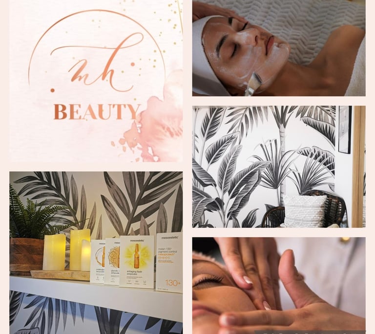Salon de beauté MH Beauty présentant différents types de soins