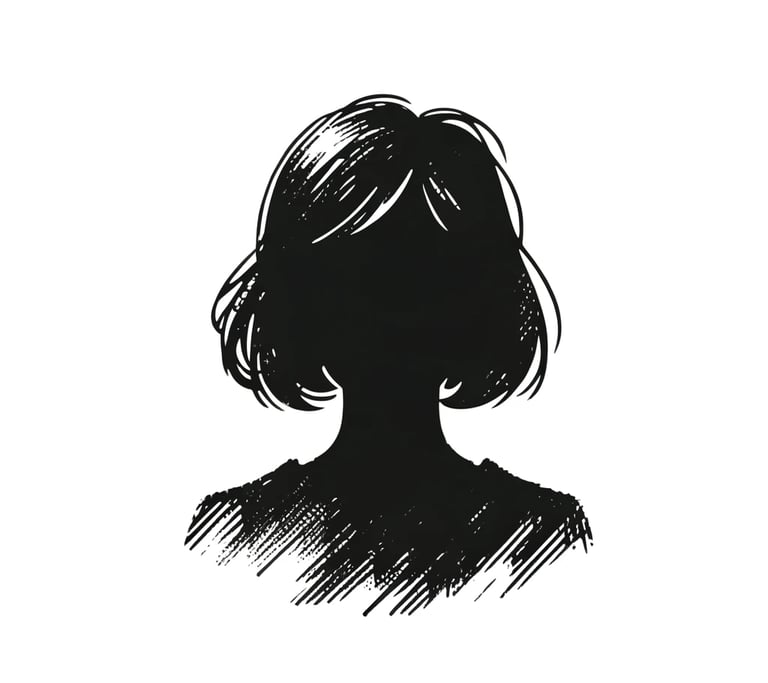silhouette of a womans face
