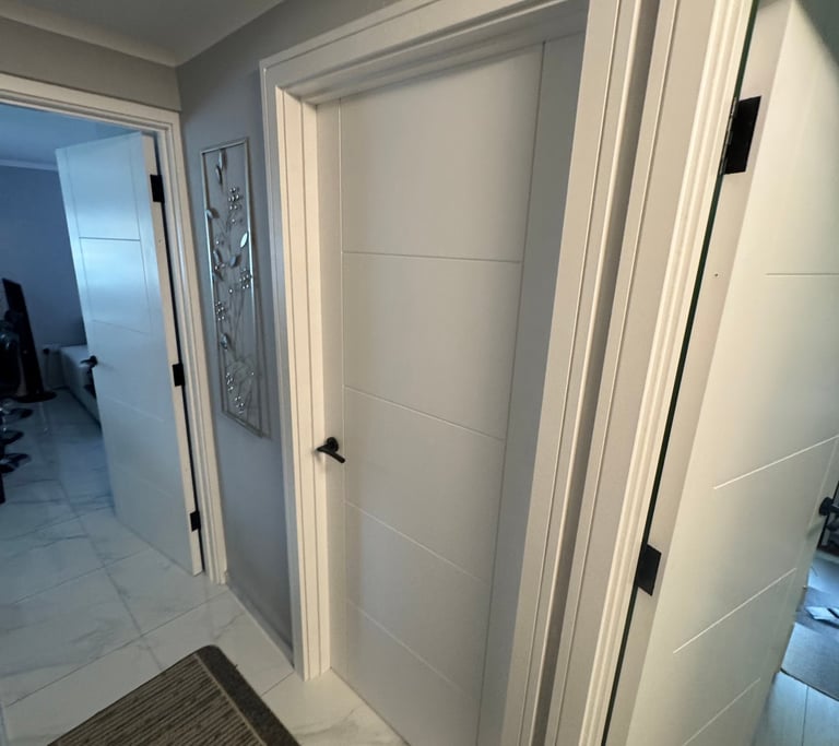 white doors and frames project