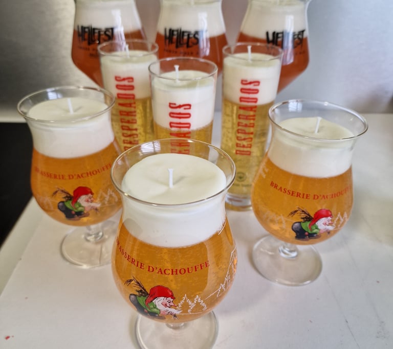 decorative candle in the shape of a draft beer