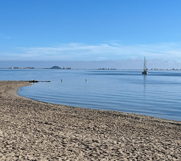 One of the beaches of Los Narejos. In the background you can see La Manga and, on the other side, Gr
