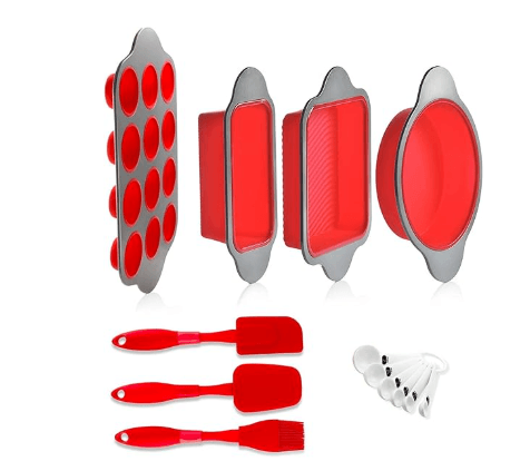 Boxiki Kitchen food-grade silicone baking pans and utensils set, BPA-free non-toxic bakeware