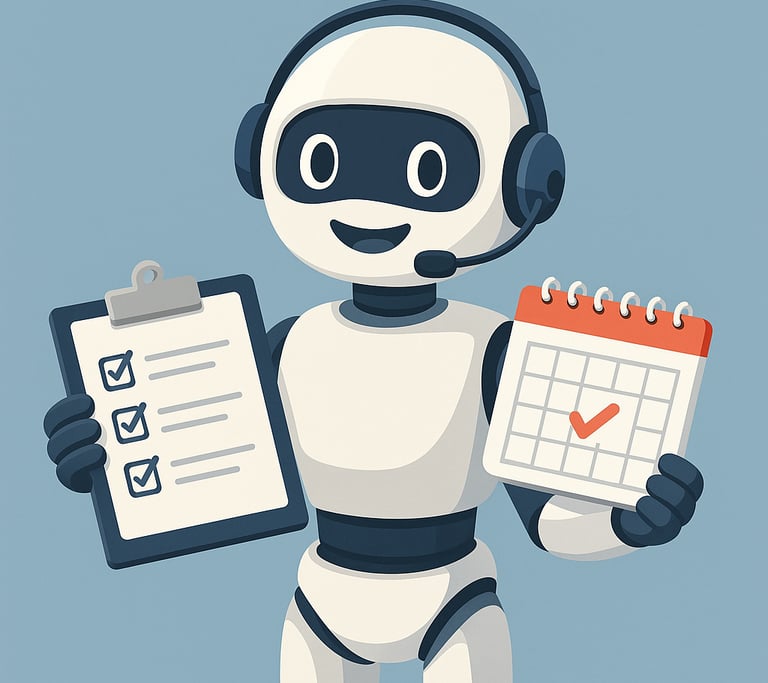 a robot with a clipping boarder holding a clipboard