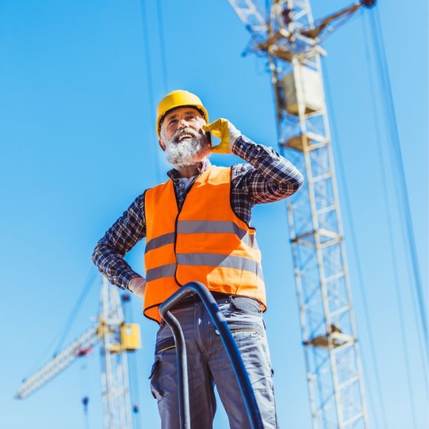 construction worker on a call