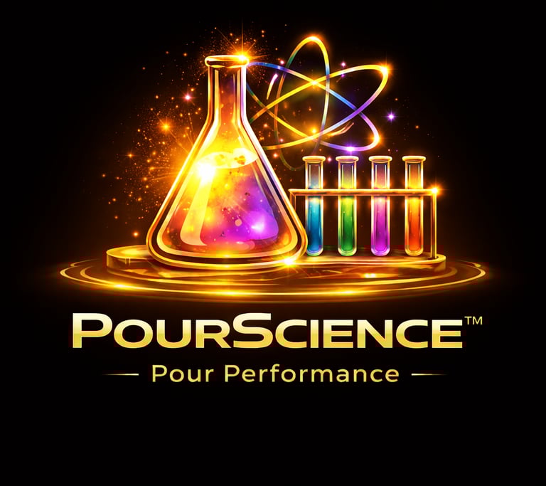 Pour Science hero visual showing the performance layer used to improve brand visibility