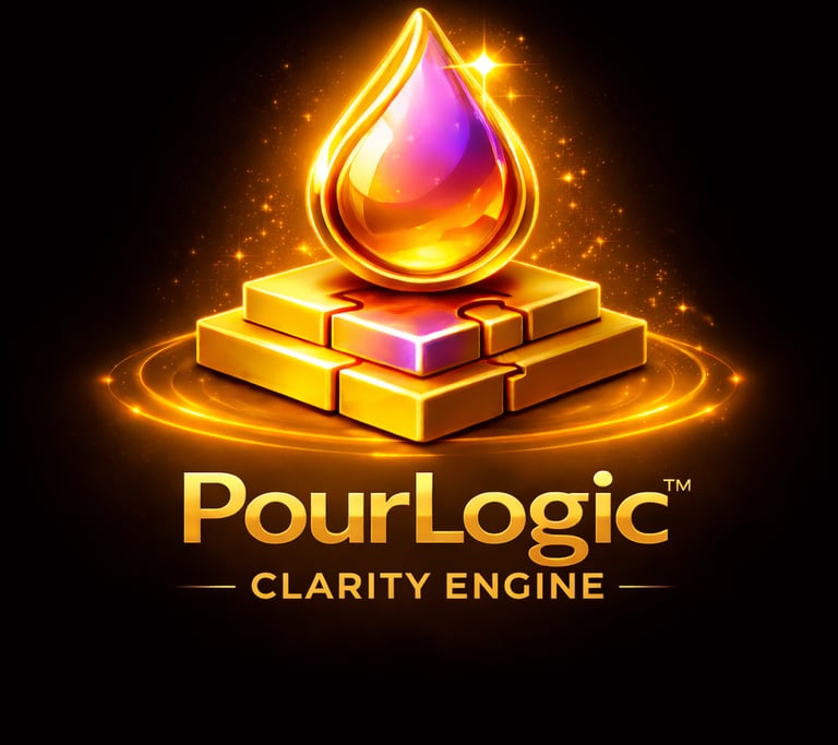 Pour Logic Clarity Engine showing system used to define brand message and positioning