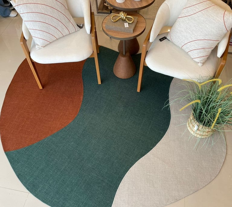 tapete sob medida em formato organico