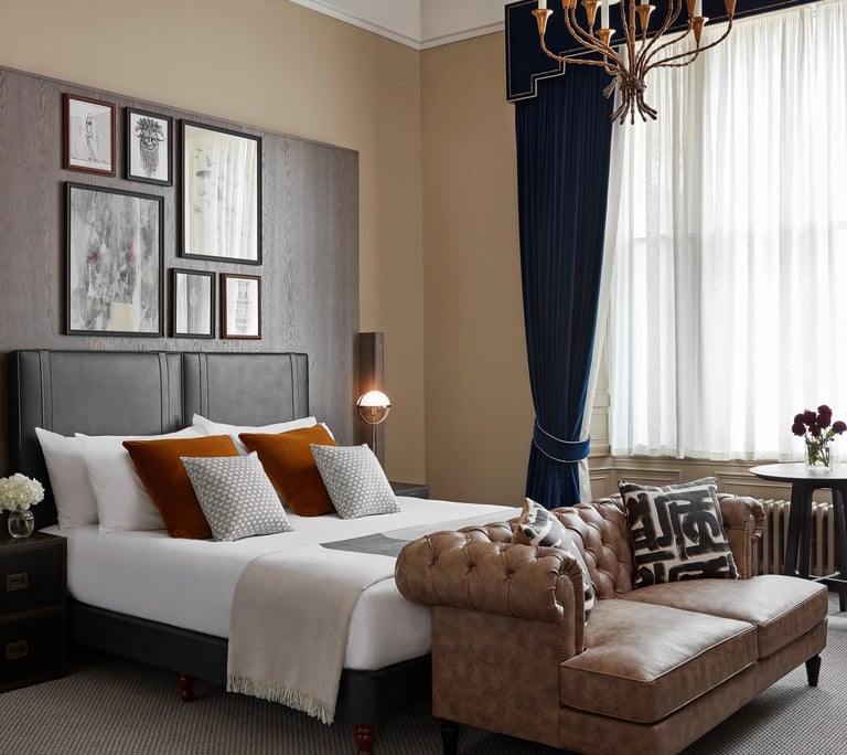 kimpton charlotte square hotel, bedroom