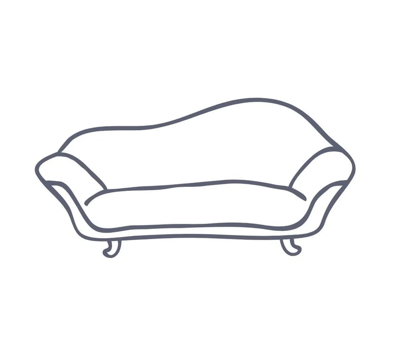 A very long sofa, perfect for relaxing