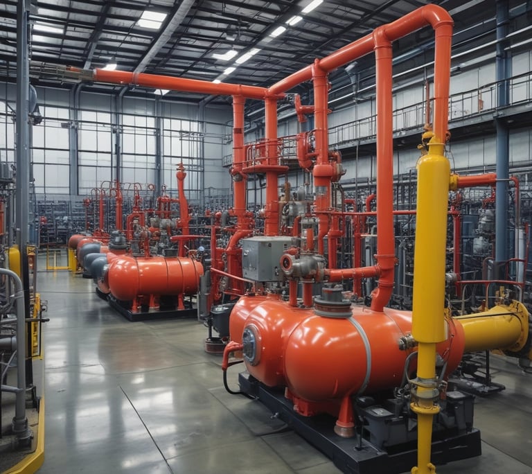 A team collaborating over AI-driven project plans with digital interfaces glowing in blue and green hues.