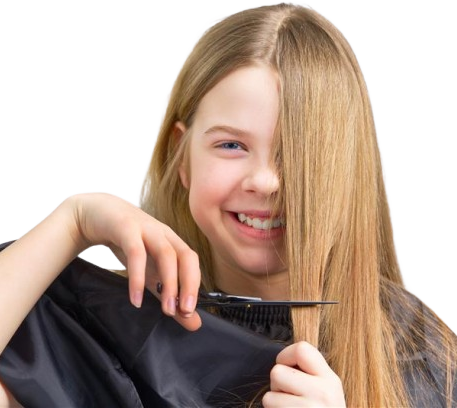 Child with fresh haircut and happy smile.