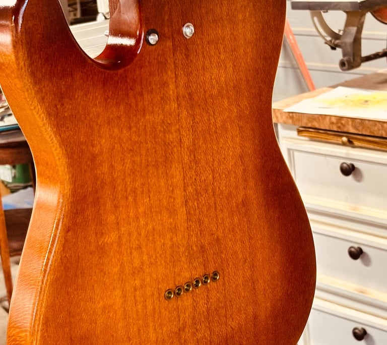 This back is now ready for several clear Coats of Nitro Cellulose Lacquer