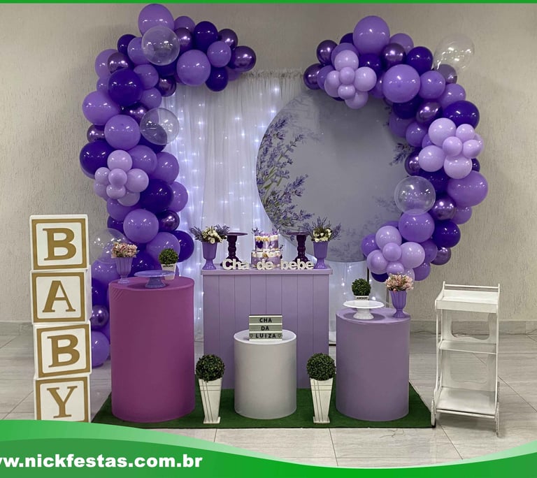 Aluguel de decoração infantil Lavanda na Freguesia do Ó com mesa decorada temática para festa