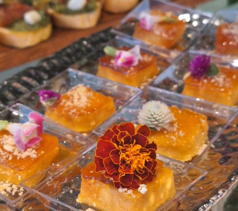 Mini flan crocante y gourmet.