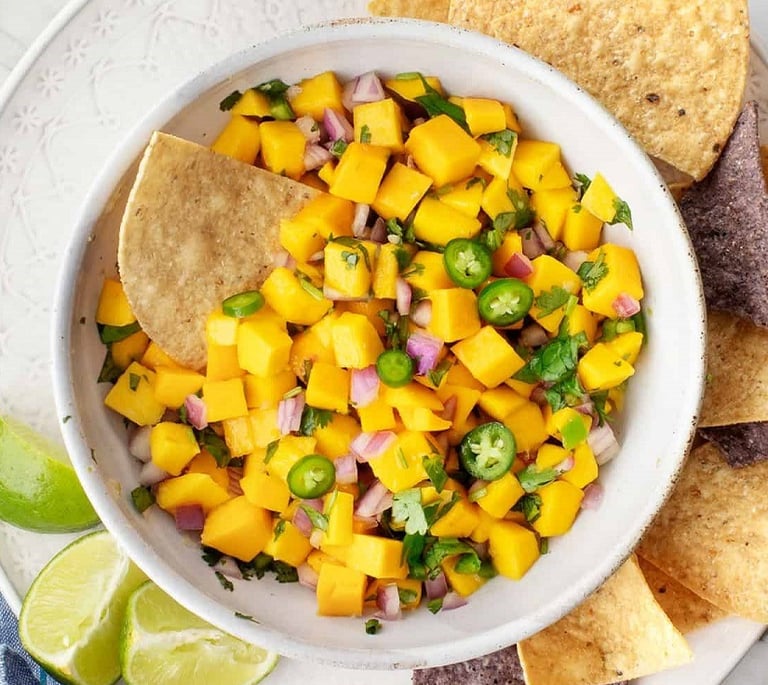 mango salsa in a bowl