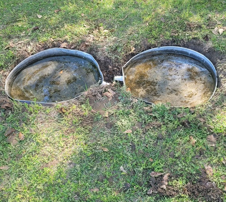 Here you can see the pans set flush with the ground