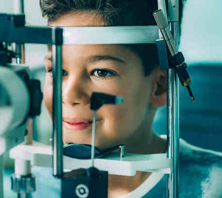 boy having eye exam