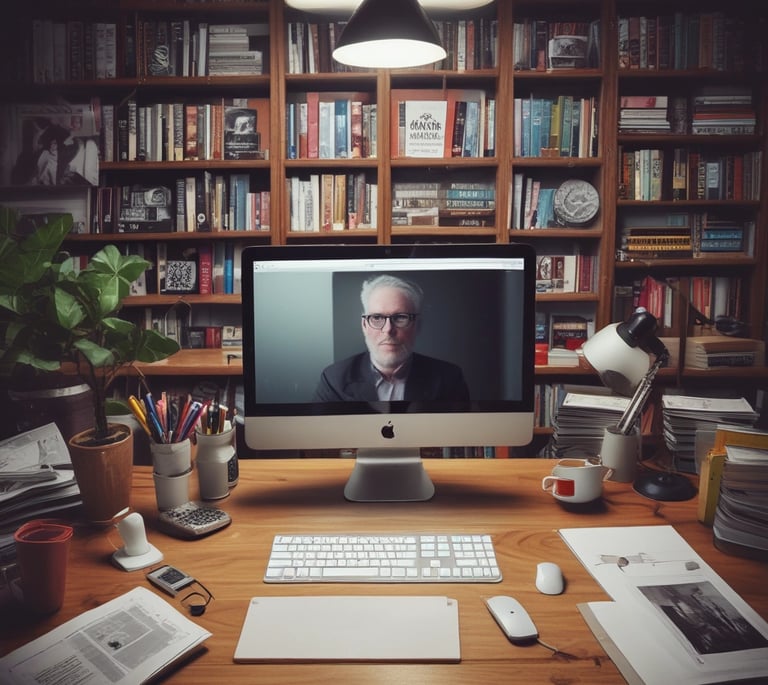 a computer monitor screen showing a marketing agency leader  on a computer screen
