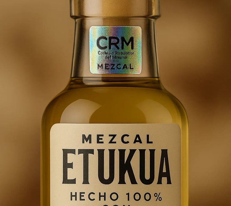 Botella con wl sello de crm 