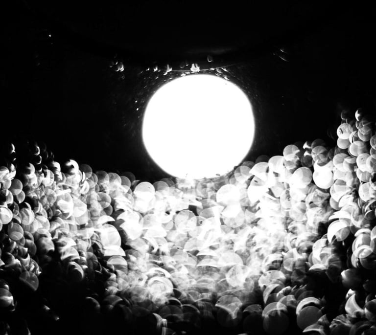 fotografia ficcional en blanco y negro de luna neptuniana