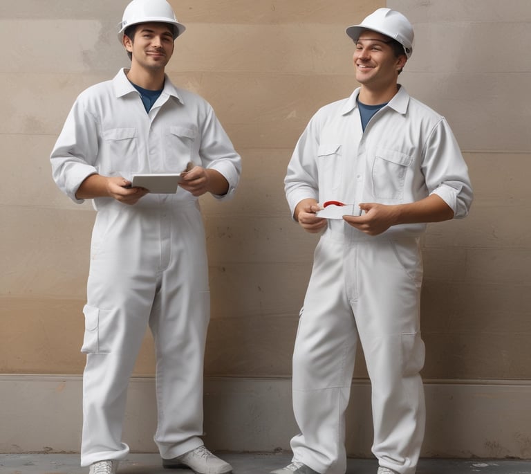 A professional painter applying fresh blue paint to a building exterior in Massachusetts.