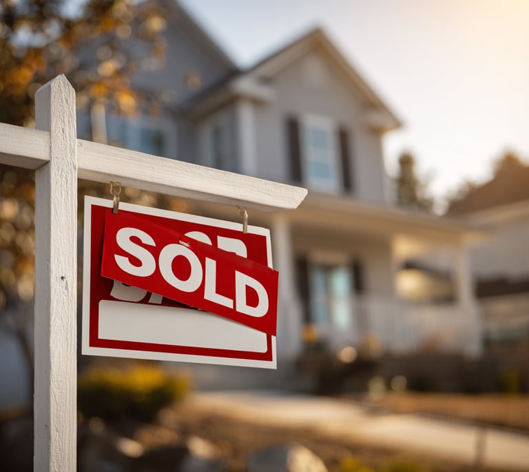 a sold sign with a sold sign on it