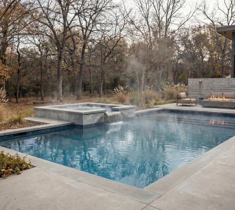 Servicing a pool before a winter freeze in Round Rock Texas