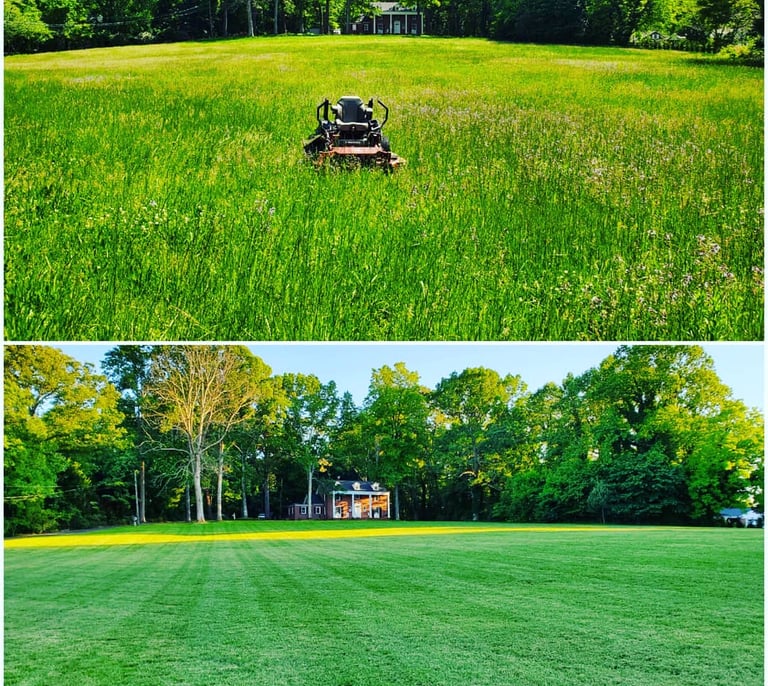 Professional lawn mowing service in Catawba County NC with clean even grass cutting