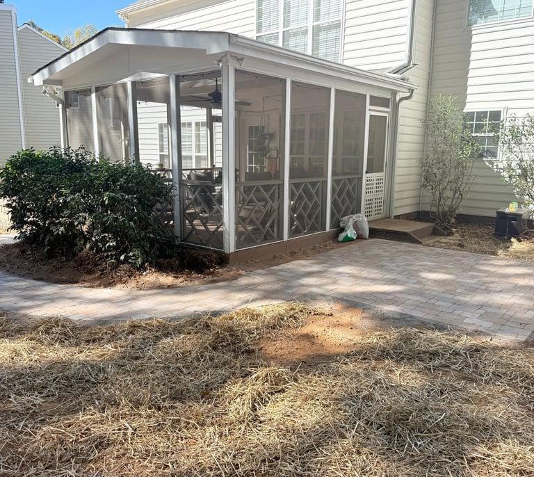 Custom paver patio installation in Catawba County NC with professional grading and compacted base pr