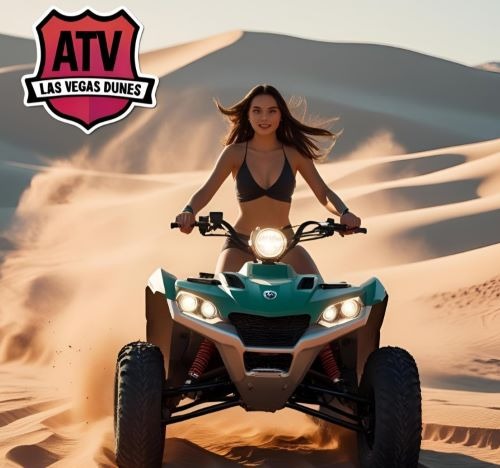 a woman riding a quad - atv atv atv